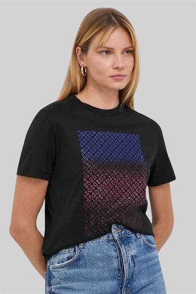 Boss Regular Fit Bisiklet Yaka Kadın T-Shirt Siyah