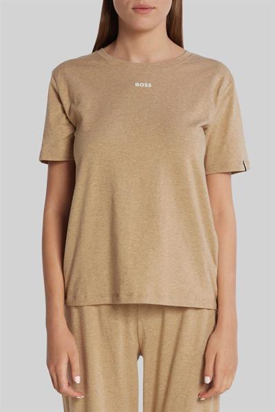 Boss Regular Fit Bisiklet Yaka Kadın T-Shirt Bej 260