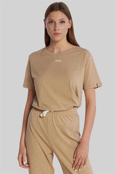 Boss Regular Fit Bisiklet Yaka Kadın T-Shirt Bej 260