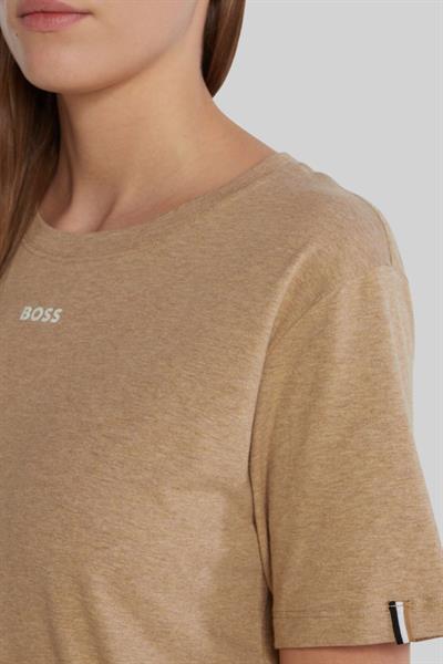 Boss Regular Fit Bisiklet Yaka Kadın T-Shirt Bej 260