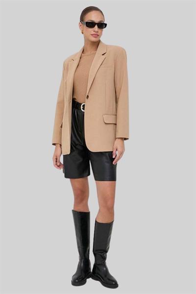 Boss Regular Fit  Bisiklet Yaka Kadın T-Shirt Bej 260