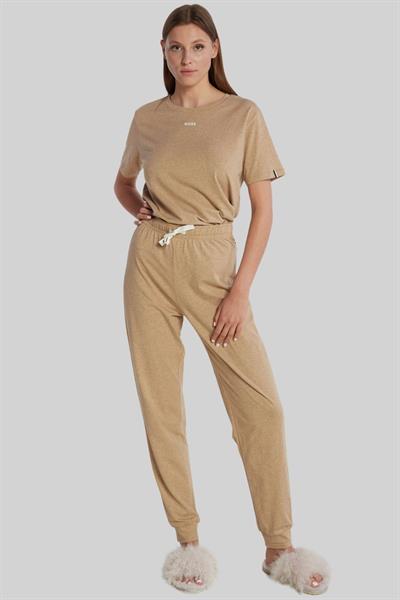 Boss Regular Fit Bisiklet Yaka Kadın T-Shirt Bej 260