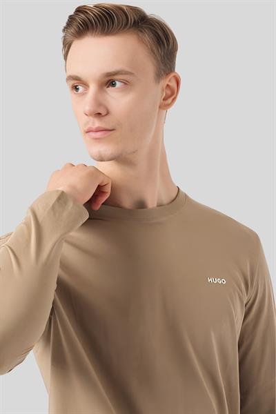 Boss Regular Fit Bisiklet Yaka Uzun Kol Erkek T-Shirt Kahverengi