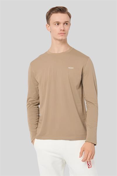 Boss Regular Fit Bisiklet Yaka Uzun Kol Erkek T-Shirt Kahverengi