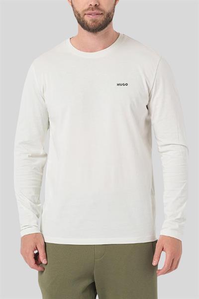 Boss Regular Fit Bisiklet Yaka Uzun Kol Erkek T-Shirt Beyaz