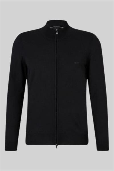 Boss Regular Fit Dik Yaka Erkek Hırka Siyah