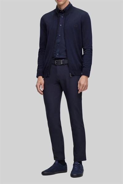 Boss Regular Fit Dik Yaka Erkek Hırka Lacivert 404