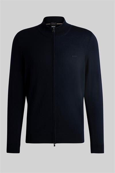 Boss Regular Fit Dik Yaka Erkek Hırka Lacivert 404