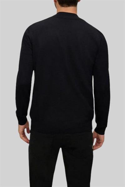 Boss Regular Fit Dik Yaka Erkek Hırka Siyah