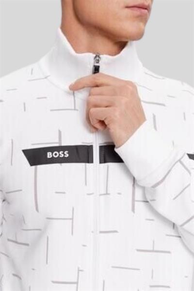 Boss Regular Fit Dik Yaka Erkek Spor Ceket Beyaz 100