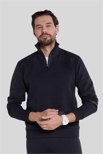 Boss Regular Fit Dik Yaka  Erkek Sweatshirt Lacivert 402