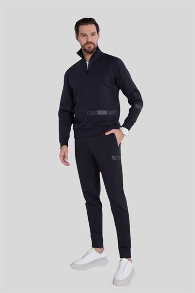 Boss Regular Fit Dik Yaka  Erkek Sweatshirt Lacivert 402