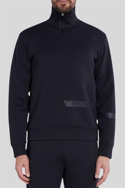 Boss Regular Fit Dik Yaka  Erkek Sweatshirt Lacivert 402