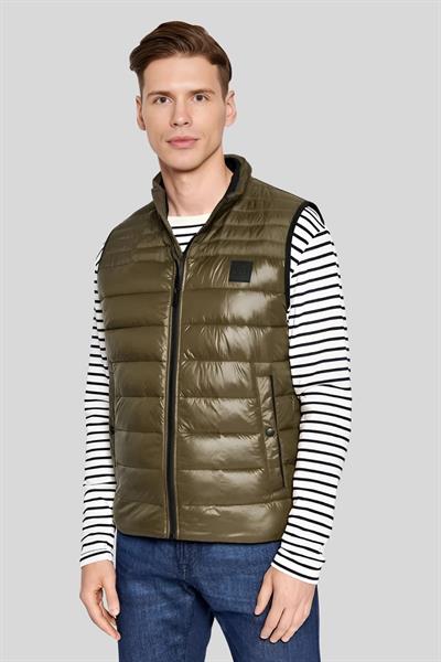 Boss Regular Fit Dik Yaka Erkek Yelek Haki 308