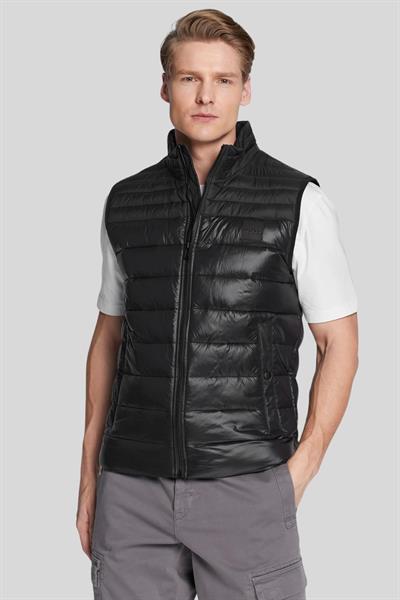 Boss Regular Fit Dik Yaka Erkek Yelek Siyah