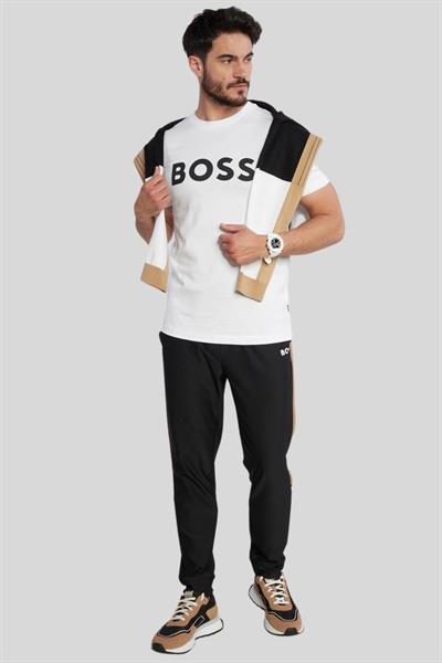 Boss Regular Fit Düz Bisiklet Yaka Erkek T-Shirt Beyaz 100