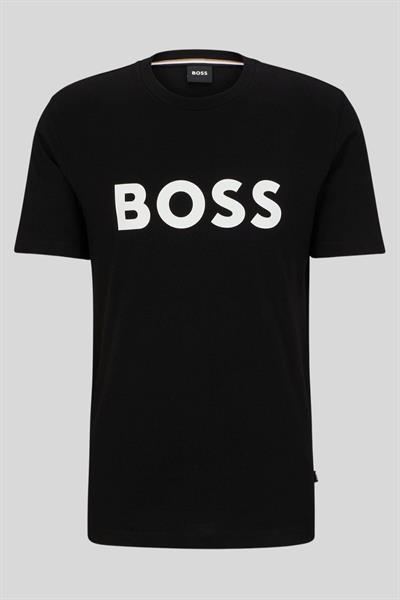 Boss Regular Fit Düz Bisiklet Yaka Erkek T-Shirt Siyah