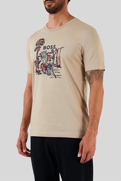 Boss Regular Fit Erkek T-Shirt Bej 275