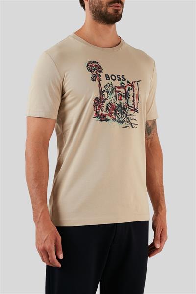 Boss Regular Fit Erkek T-Shirt Bej 275