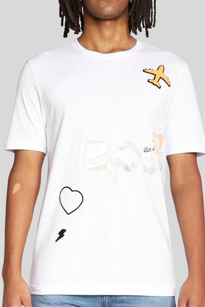 Boss Regular Fit Erkek T-Shirt Beyaz 100