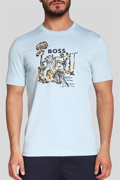 Boss Regular Fit Erkek T-Shirt Mavi 453