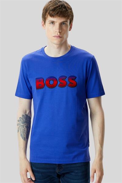 Boss Regular Fit Erkek T-Shirt Mavi 508