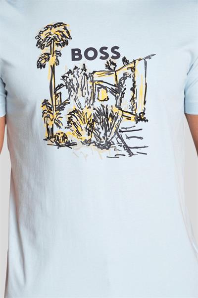 Boss Regular Fit Erkek T-Shirt Mavi 453