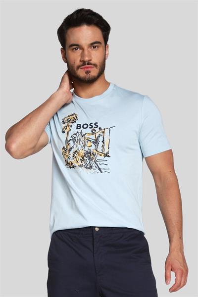Boss Regular Fit Erkek T-Shirt Mavi 453