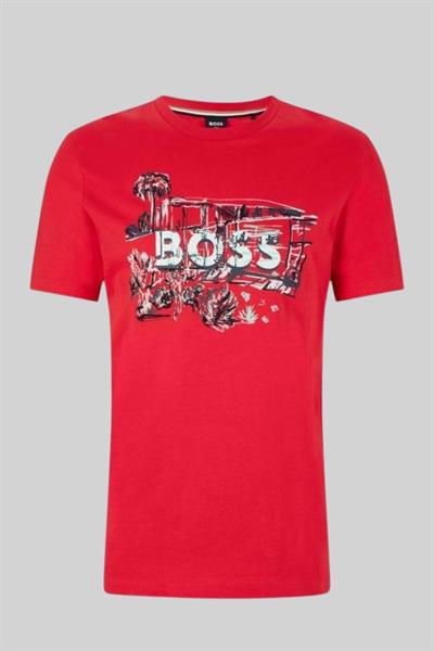 Boss Regular Fit Erkek T-Shirt Turuncu 623