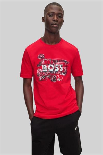 Boss Regular Fit Erkek T-Shirt Turuncu 623