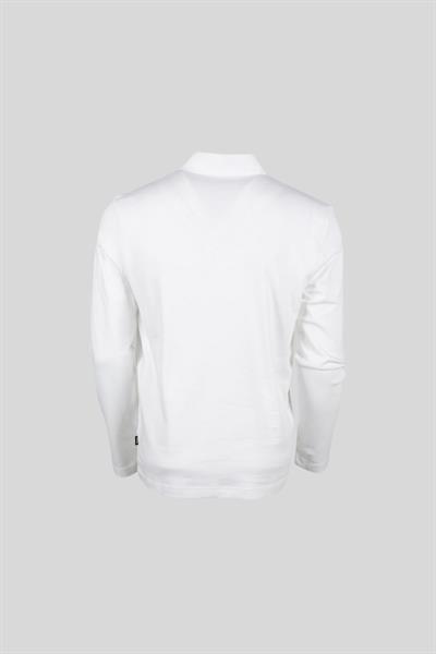 Boss Regular Fit Erkek Uzun Kollu Polo Yaka T-Shirt Beyaz 100