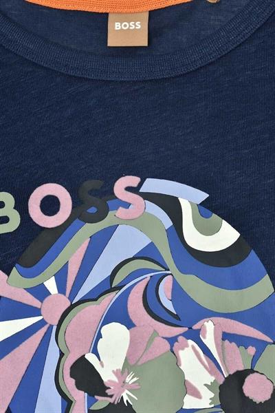 Boss Regular Fit Kadın Baskılı T-Shirt Mavi 407