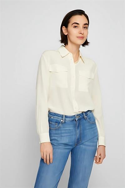 Boss Regular Fit Kadın İpek Gömlek Beyaz 118