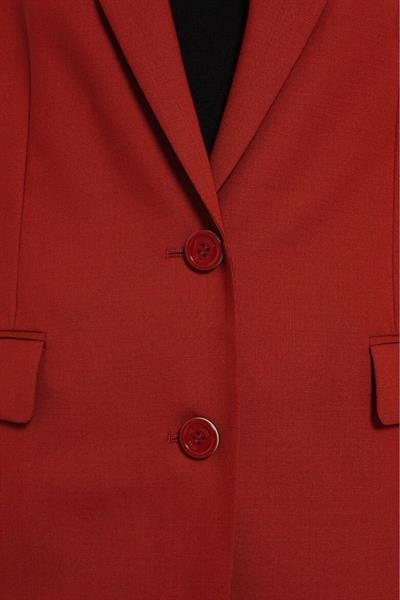 Boss Regular Fit Kadın Kesik Yakalı Yün Ceket Turuncu 622