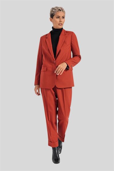 Boss Regular Fit Kadın Kesik Yakalı Yün Ceket Turuncu 622