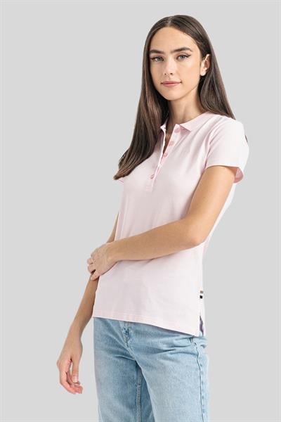 Boss Regular Fit Kadın Polo Yaka T-Shirt Pembe