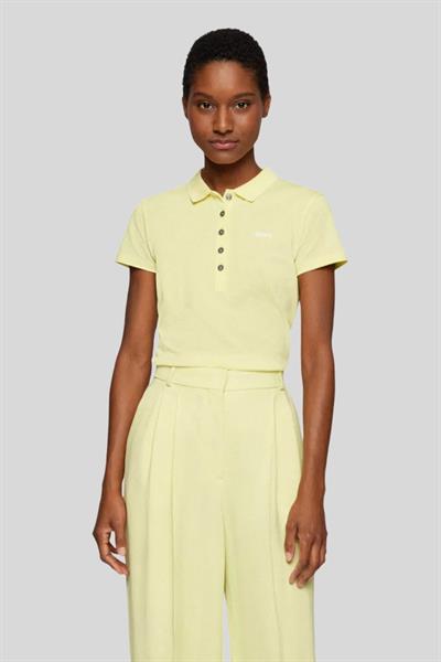 Boss Regular Fit Kadın Polo Yaka T-Shirt Sarı