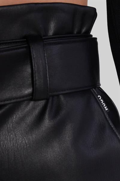 Boss Regular Fit Kadın Suni Deri Etek Haki