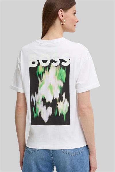 Boss Regular Fit Kadın T-Shirt Beyaz 100