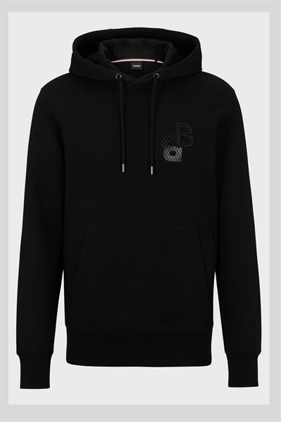 Boss Regular Fit Kapşonlu Erkek Sweatshirt Siyah