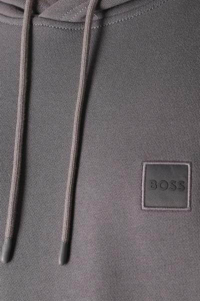 Boss Regular Fit Kapüşonlu Erkek Sweatshirt Gri