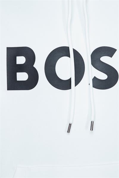 Boss Regular Fit  Kapüşonlu Erkek Sweatshirt Beyaz 100