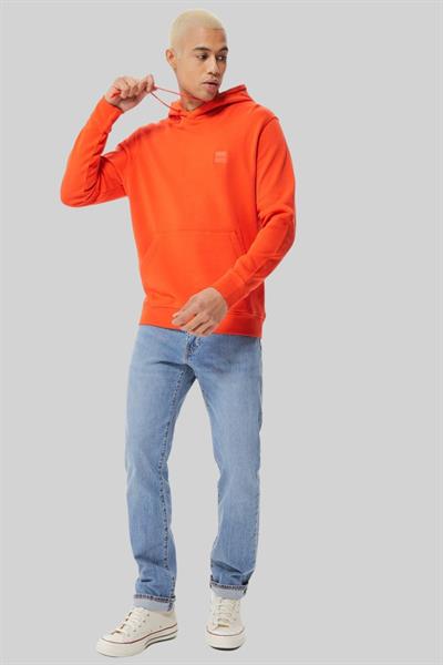 Boss Regular Fit Kapüşonlu Erkek Sweatshirt Turuncu 626