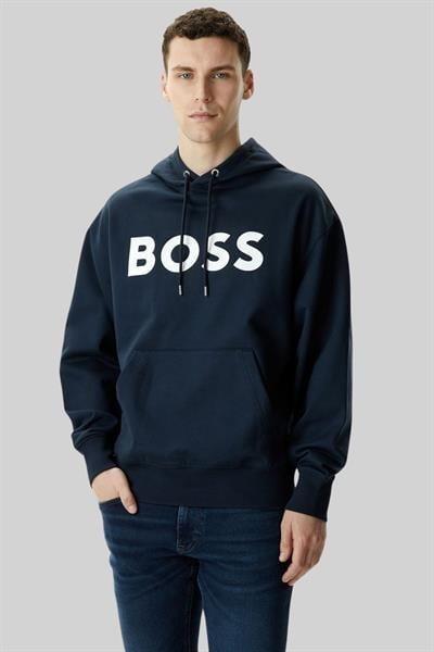 Boss Regular Fit  Kapüşonlu Erkek Sweatshirt Lacivert 404
