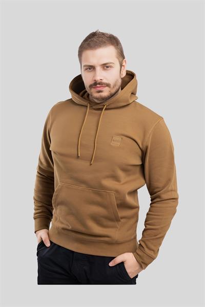 Boss Regular Fit Kapüşonlu Erkek Sweatshirt Bej