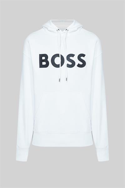 Boss Regular Fit  Kapüşonlu Erkek Sweatshirt Beyaz 100