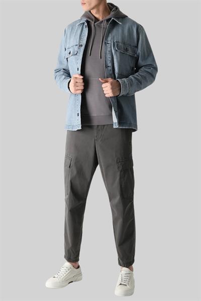 Boss Regular Fit Kapüşonlu Erkek Sweatshirt Gri