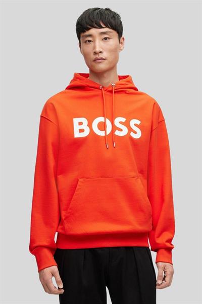 Boss Regular Fit  Kapüşonlu Erkek Sweatshirt Turuncu 821