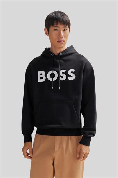 Boss Regular Fit  Kapüşonlu Erkek Sweatshirt Siyah