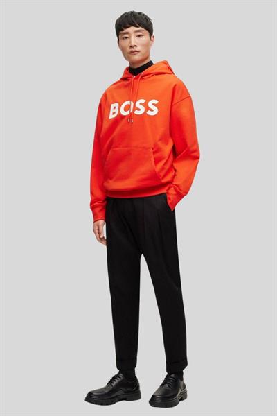 Boss Regular Fit  Kapüşonlu Erkek Sweatshirt Turuncu 821